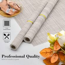 Tischsets 1 Stück/4 Stück/6 Stück Set abwaschbar für Innen/Außen Vinyl Tischsets, rutschfeste und hitzebeständige PVC geflochtene Tischmatten (Beige), rutschfest und fleckresistent, leicht zu reinigen Küchentischmatten