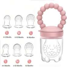 7pcs/Set Baby Food Feeder Pacifier Set - 3-Stage Teething Nibblers - Premium Silicone Fruit Feeder - Multicolor - View 1