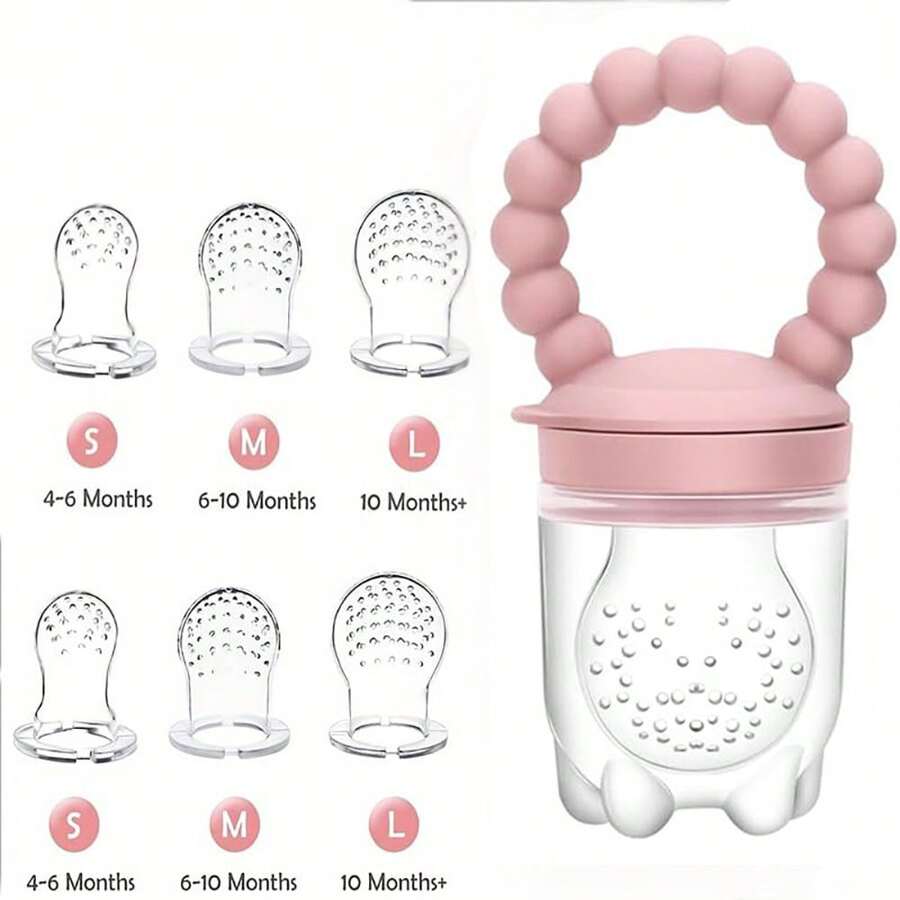 7pcs/Set Baby Food Feeder Pacifier Set - 3-Stage Teething Nibblers - Premium Silicone Fruit Feeder - Multicolor - View 1