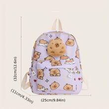 Fashionable Backpack, New Youth Shoulder Bag, Capybara Men's And Women's Casual Small Book Bag, Adjustable Shoulder Strap, Travel Back To School Gift