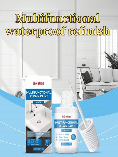 30g Pintura multifuncional de reparación; Pintura impermeable; Pintura blanca de esmalte de múltiples superficies: Restaura el brillo original del artículo, el efecto es obvio. Alta adherencia: El área de reparación es firme y estable, no se desprende fácilmente. Protección anti-óxido: Forma una capa protectora resistente para resistir efectivamente la oxidación.