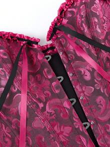 Klassiek vintage overbust bustier korset, strapless body met sweet shapewear en ruches, geschikt voor maskerade, Halloween