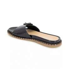 Kenneth Cole Women's Syrena Round Toe Flat Sandals |  | Women Flat Sandals - Black - View 1