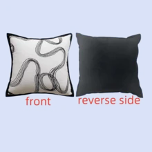 Luxury Chenille Throw Pillow, Nordic Style Jacquard Couch Cushion, Elegant Design Sofa Pillow Cover For Living Room