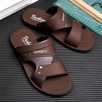 Men's Outdoor Sandals, Waterproof Non-Slip Soft Sole, Driving/Beach Shoes, Unisex Casual Slippers For Middle-Aged & Elderly
