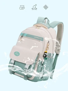 Large Capacity Waterproof Female Student School Backpack Back To School - 鮭魚 - 查看 3
