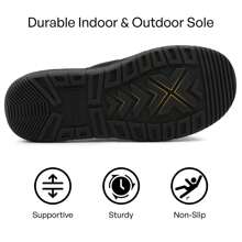 Festooning Mens Slippers Indoor/Outdoor Comfy House Shoes Slip On Memory Foam Slippers - Black - View 5