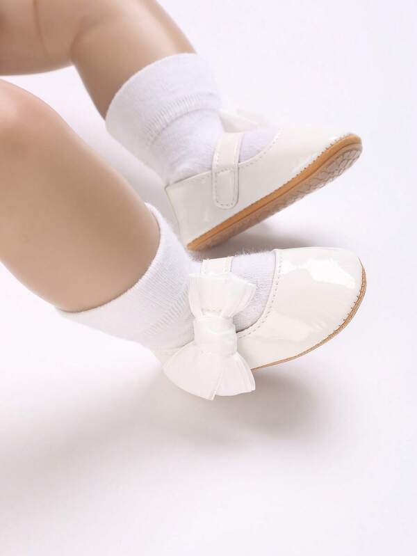 Miękkie podeszwy dziecięce buty księżniczki, kokardkowe płaskie buty dla niemowląt i małych dzieci
