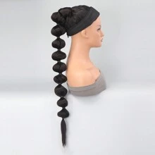 非洲蓬松马尾辫合成接发，带泡泡的长彩虹辫，VolAcquisLook 的马尾辫，发饰 - 棕色 - 查看 5