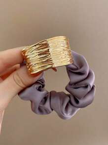 四季皆宜的百搭女士金属拱形发圈，简约球形发绳，马尾辫发圈，腰带式发圈，发绳，发圈，头饰发带，头饰