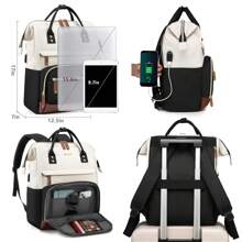 Backpack For Women Work Bags: 15.6 Inch Laptop Backpack Purse Waterproof Backpacks With USB Charger College Bookbag Casual Business Computer Backpack For Travel Nurse Teacher, School Backpack - Multicolor - View 2