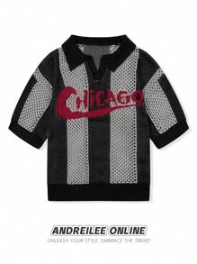 Áo polo tay ngắn dáng rộng thoải mái ANDREILEE, kiểu Hàn Quốc unisex, thích hợp cho mùa xuân/hè. - màu đen - Xem 2