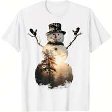 Snowman Christmas Motif X-Mas Artwork Family Snowman T-Shirt