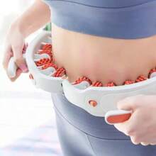 Round Massager Roller For Waist Abdominal Muscles Ring Leg Clip Stovepipe  To Clear The Meridian Portable Cellulite Massage - Red - View 3