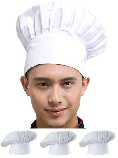 2/1pc Chef Hat Adult Adjustable Elastic Baker Kitchen Cooking Chef Cap For Adult