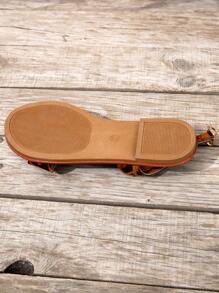 Women's Versatile Lightweight Casual Sandals, Metal Buckle Strap Flat Beach Shoes, Summer - Leopard - View 10