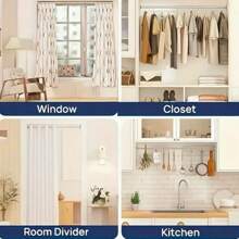 1 pièce Tringle à vêtements métallique réglable sans perçage, montée au mur. Convient pour la chambre, la salle de bain et la buanderie, avec embouts en plastique. Idéal pour suspendre les vêtements, les rideaux de douche, les accessoires de buanderie. Décoration moderne pour la maison. Tringle robuste, Porte-vêtements Décoration de salle de bain Décoration d'automne