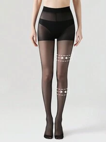 1 双女士薄款防勾丝连裤袜，夏季隐形塑腿紧身裤，肉色