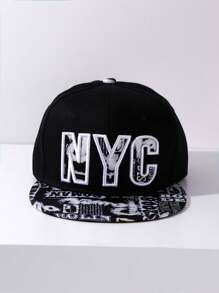 1 件男女通用平檐棒球帽，街舞棒球帽 - NYC 黑色 - 查看 2