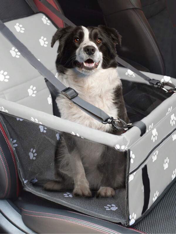 Alfombrilla plegable con refuerzo lateral para asiento de coche de mascotas, impermeable y antisuciedad, apta para uso al aire libre o durante vacaciones, protege el asiento delantero