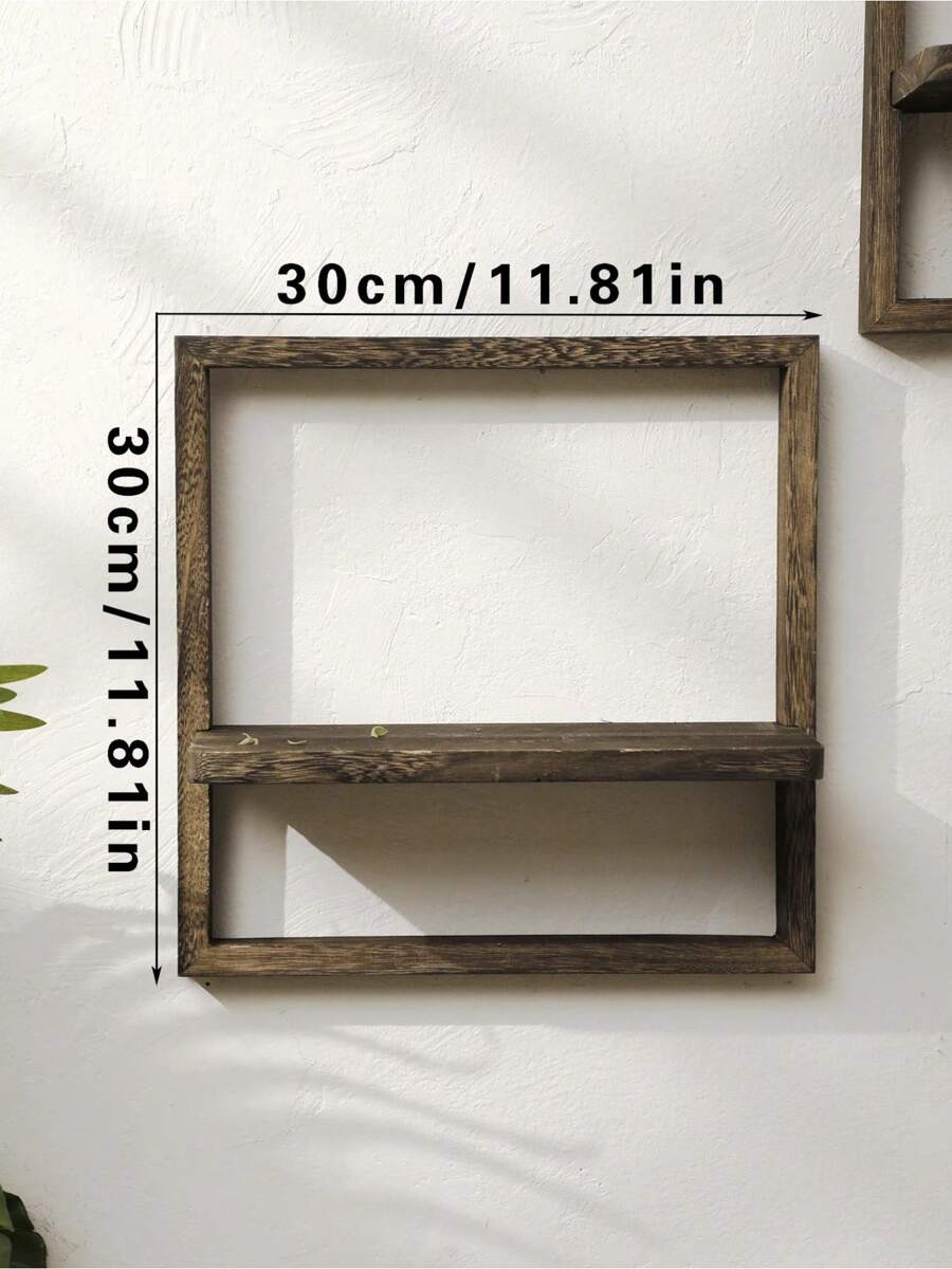 Wooden Display Shelf Floating Shelves Rustic Wood Shelves Wall Storage For Bedroom Kitchen Over Toilet Small Wall Mounted Gifts - TK101-mS8967 - View 1