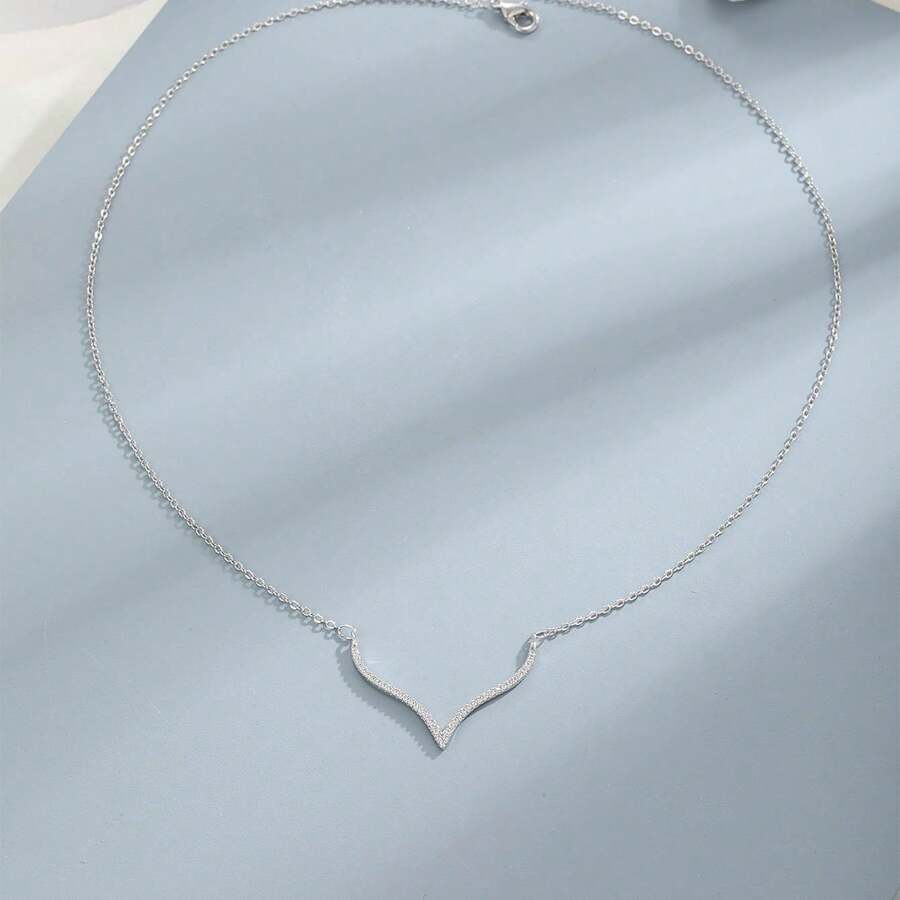 一条美人鱼铜镶锆石节日礼仪女孩百搭法式精致日常休闲优雅时尚女士项链 - 人魚姬頸鍊 - 查看 1