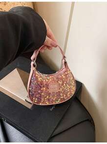 Fashionable Sparkling Mini Handbag, Cute Crossbody Bag, Adorable Mini Shoulder Bag, Essential Holiday Gift