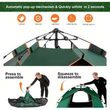 Dome Tents Camping Tent Automatic Camp 2-3 Person Canopy Lightweight Backpacking Tents For Hiking Backyard