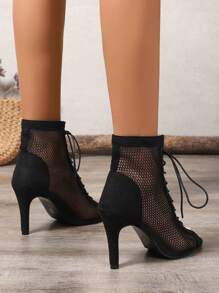 Stivali alla moda da donna, versatili, comodi, eleganti, sexy, adatti per il ballo jazz, con tacco alto, scarpe peep-toe, taglie comode per donne con tacco alto