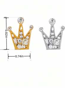 1pc Crown Brooch Pin, Metal Badge Rhinestone Embellished Crown Shaped Luxury Brooch, Unique Creative Alloy Inlaid Rhinestone Brooch Pin, Suitable For Men & Women