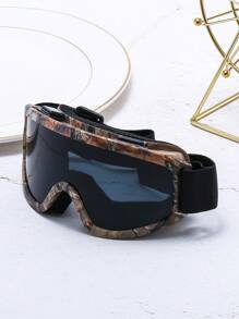 1 pereche de ochelari unisex cu ramă mare pentru PC, ochelari sport cu lentile de vedere nocturnă, ochelari de schi casual cu acoperire oglindită, potriviți pentru purtarea peste ochelari de vedere cu prescripție medicală, pentru schi, motociclete, curse off-road și sporturi în aer liber