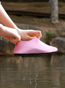 女士涉水鞋、防滑透气游泳水鞋、轻便室内跑鞋、冲浪沙滩鞋 - 粉色 - 查看 2