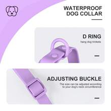 PVC Waterproof, Odor-Resistant, Rustproof Dog Collar With Adjustable Buckle, Easy To Clean, Suitable For Small, Medium, Large Dogs - Purple - View 6
