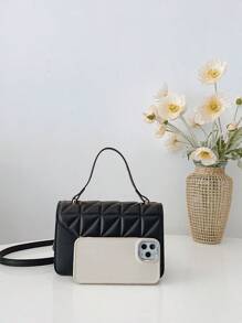 时尚百搭纯色新款 PU 皮革休闲简约压纹单肩小方包女士包