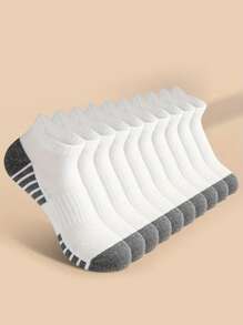 25 Pairs Men's Simple Tie Pattern Athletic Casual Ankle Socks, Versatile For Everyday Wear