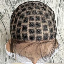 1Pc Braided Full Lace Wig Cap For Crochet Braids Embroidery 99 113 120 Sections Full Double Lace Braided Wig With Baby Hair Suitable For DIY Making Crochet Wigs Easy To Handle Premade Square Patten Lace Front Crochet Cap For Add Crochet Hair Braided Wig Cap - 黑色 - 查看 2