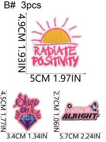 1 Set Of 3/20pcs Positive Energy Quotes Text Embroidery Patches Letters DIY Iron On Patches Sew Polyester Badge Clothing Decoration Accessories Cloth Stickers Suitable For Backpacks, Jeans, Jackets, T-Shirts, Hats, Dresses, Etc