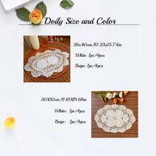 Rendas Trançadas Individuais, Jogos Americanos de Crochê Feitos à Mão, Toalha de Mesa de Renda Vazada, Toalha de Mesa Oval, Porta-copos de Renda Floral Vintage para Decoração da Sala de Estar, Mesa de Centro, Decoração Doméstica a Prova de Poeira, Melhores Presentes