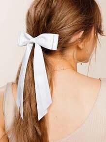 5pcs/1pc Ladies Elegant Street Style Retro Palace Chic High Quality Minimalist Fashion Large 24cm/9.45in Black/White/Beige/Pink/Coffee Double-Deck Bowknot Barrette, Suitable For Women Everyday/Holiday/Work Wear Alligator Hair Clip Hair Accessories Claw Clips Hair Claws Hair Barrettes, Winter Outfit For Women, Bows, Cute, Valentines Accessories, Head Accessories, Hairpin - Multicolor - View 7