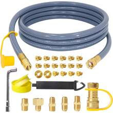 5369 Propane To Natural Gas Conversion Kit, 12FT 3/8" ID Natural Gas Hose With Quick Connect, For Weber, Char-Broil, Blackstone, Pizza Oven, Fire Pit, Generator, Patio Heater And More NG Appliance