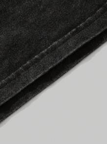 Lonblece Chaleco holgado de hombre con lavado vintage, diseño gráfico casual de gato, alienígena y OVNI, adecuado para primavera/verano