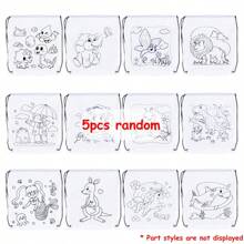 5/10/20pcs Random Pattern DIY Non-Woven Fabric Graffiti Bag With 6 Color Mini Graffiti Pen, Reusable Gift Bag, Painting Drawing Bag, Goodie Bags, Back To School