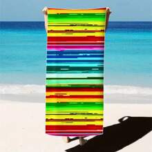 1 pieza Toalla de playa extra grande, extra grande, súper absorbente, manta de playa de fibra suave, artículo esencial de verano, a prueba de viento, a prueba de sol, playa, fiesta, viaje seco, camping, accesorio de playa, regalo de vacaciones