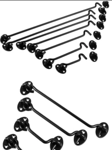 1PC 4-Inch Barn Door Lock Hardware, Slide Lock Eye Hook Latch With Screws, Rust-Resistant Metal Latch For Privacy Hook Locks For Interior Doors, Windows, Wood Fences, Garage Doors - Black - View 7