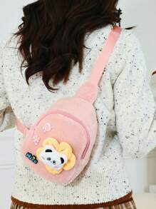 1pc Cute Cartoon Children's Chest Bag Waist Bag, Autumn And Winter New Children's Bag Cartoon Animal Panda Shoulder Crossbody Girl Chest Bag Casual Wear Matching Accessories Bag, Suitable For Elementary School Students And Teenagers Middle School Students Shopping, Travel And Outdoor Sports Daily Use.