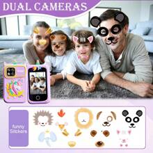 Youngsters's Educational Mobile Phone Toy, High-Definition Shooting, 20 Educational Games, Music, Pedometer, Flashlight, Alarm Clock, Habit Training And Other Learning Functions, Perfect Gift For Youngsters Aged 3-8 Years Old On Holidays, Birthdays, And Christmas - Purple - View 6