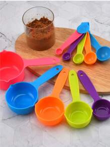 Conjunto Kit Colher Xicaras De Medida 5 Peças Promoção Medidor de Receitas Colher Xicara Conjunto Medidor Cozinha Culinária - Multicolorido - Visão 2