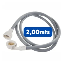 Mangueira Para Máquina De Lavar 2,00mts Entrada Universal Água Lavadora + Adaptador 1/2 Polegada