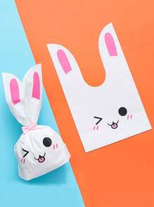 50 Túi quà tặng hình tai thỏ Phục sinh - Túi đựng quà bằng nhựa thiết kế hình thỏ dễ thương, dùng cho đám cưới, sinh nhật, trang trí tiệc Phục sinh mùa xuân - Nhiều màu - Xem 4