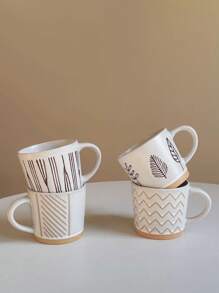 1pc Handmade Japanese-Style Vintage Ceramic Coffee Mug, High-Quality Oatmeal Breakfast Cup, Home Water Cup